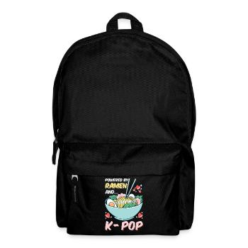 Powered by Ramen and Kpop k-pop gift saying - Backpack - black - Front