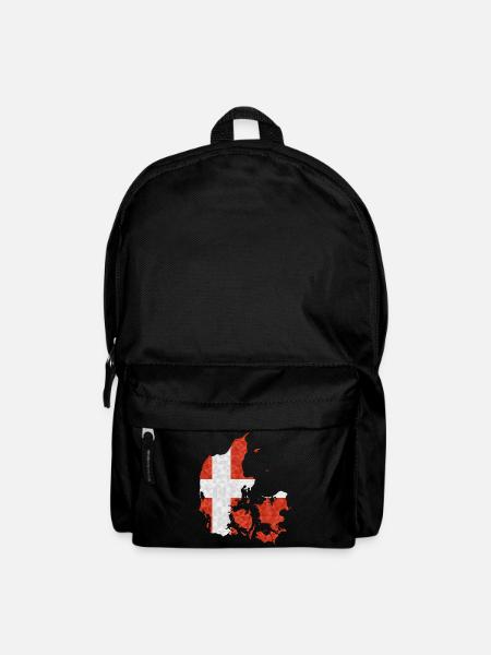 Dänemark Flagge Umriss Skandinavien Dänische Fahne - Rucksack - Schwarz