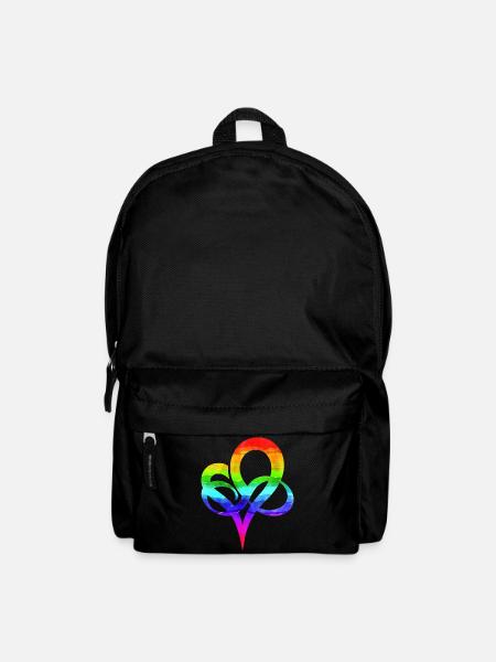 Polyamorie Herz Symbol Farbverlauf LGBTQ - Rucksack - Schwarz