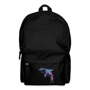 Blau und lila Farbe Splatter Killer Wal - Rucksack - Schwarz - Vorne