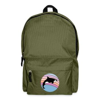 Orca baleines cadeau de l’océan motif - Sac à dos - vert olive - Devant