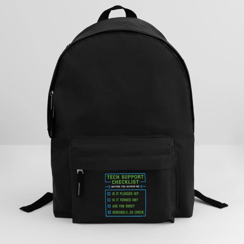 Tech Support Checklist Coding Shirt For Backpack