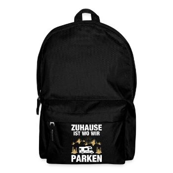 Wohnmobil Camper Camping Wohnwagen Rente Geschenk - Rucksack - Schwarz - Vorne