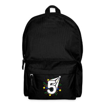 5 years old 5th birthday party number 5 - Backpack - black - Front