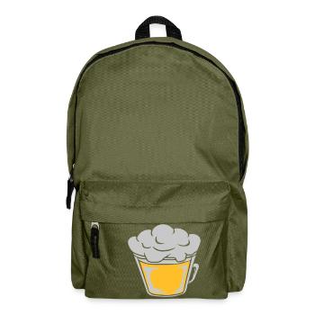 Top view from above beer - Backpack - olive green - Front