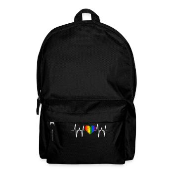 Heartbeat Ekg Heart Colorful Rainbow Equality - Backpack - black - Front