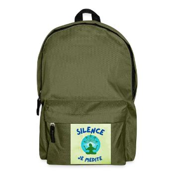 silence je médite - Sac à dos - vert olive - Devant