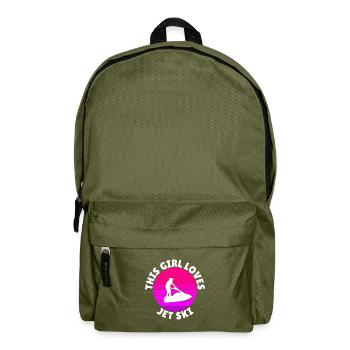 This girl loves jet skis - Backpack - olive green - Front
