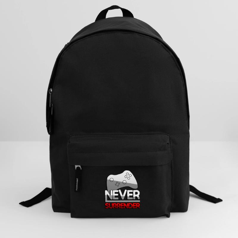 NEVER SURRENDER (Rot) + Controller - Gaming Rucksack