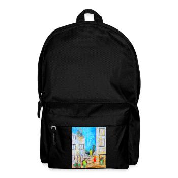 Urban Abstraktes Graffiti mit Legenden - Rucksack - Schwarz - Vorne