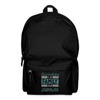 Sunday is for family and Journaling Spruch - Backpack - black - Front