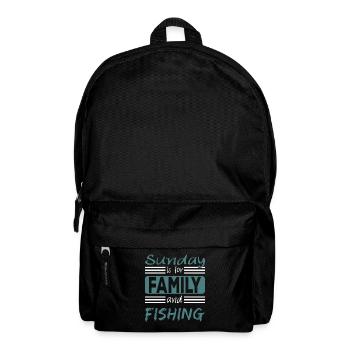 Sunday is for family and Fishing Spruch - Sac à dos - noir - Devant
