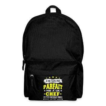 Je Ne Suis Parfait Mais Je Suis Chef - Sac à dos - noir - Devant
