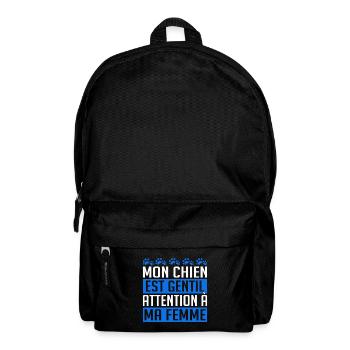 Mon Chien Est Gentil Attention A Ma Femme - Sac à dos - noir - Devant