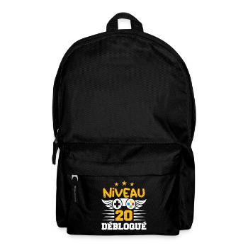 Niveau 20 Débloqué, cadeau de joueur - Sac à dos - noir - Devant