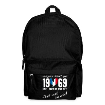 Né en 1969 - Coq aux couleurs françaises - Sac à dos - noir - Devant