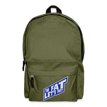 im fat lets party - Rucksack - Olivgrün - Vorne