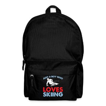 Nur Ein Junge Der Skifahren Liebt - Skifahrer - Rucksack - Schwarz - Vorne