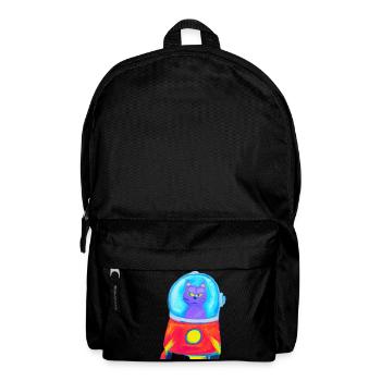 Katze im Weltraum - Rucksack - Schwarz - Vorne