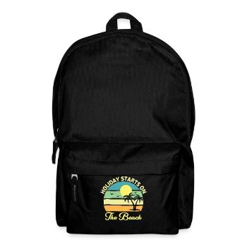 Der Urlaub Beginnt Am Strand - Sommerferien - Rucksack - Schwarz - Vorne