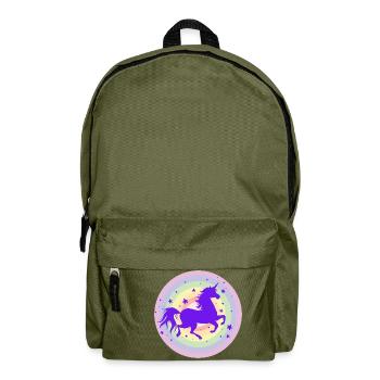 Laufende Einhorn Silhouette - Rucksack - Olivgrün - Vorne