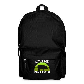 Aimez-moi ne me mangez pas - dicton végétalien - Sac à dos - noir - Devant