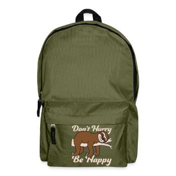 Don't hurry be happy - Backpack - olive green - Front