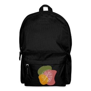 LEAF DRAWING WITH GREEN, YELLOW AND BROWN ACCENT - Backpack - black - Front