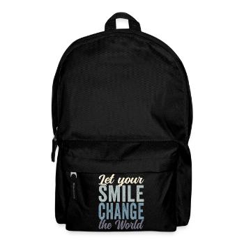 Let your smile change the world block colored - Backpack - black - Front