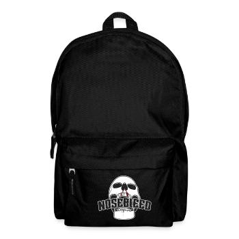 Nasenbluten | Totenkopf und Name mit weißem Rand - Rucksack - Schwarz - Vorne
