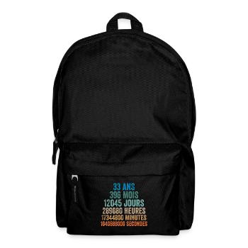 33 Ans Anniversaire - cadeau d'anniversaire - Sac à dos - noir - Devant