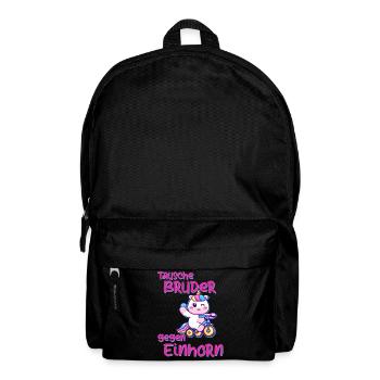 Tausche Bruder gegen Einhorn Schwester Lustig Fun - Rucksack - Schwarz - Vorne