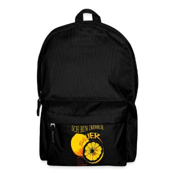 ich bin immer sauer Vitamin C Zitrone - Rucksack - Schwarz - Vorne