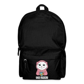 White Main Coon Cat Cat Outfit for - Backpack - black - Front