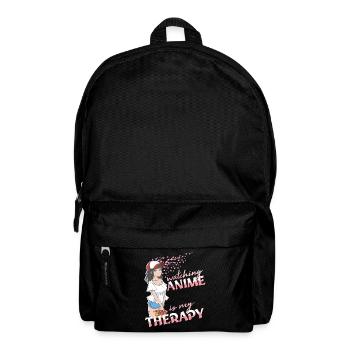 Watching Anime is my Therapy Introvert Anime girl - Rucksack - Schwarz - Vorne