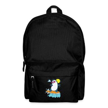 Pinguin surft am Strand Antarktis Vogel - Rucksack - Schwarz - Vorne
