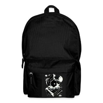 Science-Fiction-Landschaftsszene S/W - Rucksack - Schwarz - Vorne