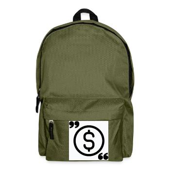 Investieren mit Stil: Dollarzeichen-Motiv - Rucksack - Olivgrün - Vorne