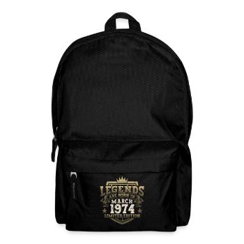 49th birthday man March Born 1974 Legend - Backpack - black - Front