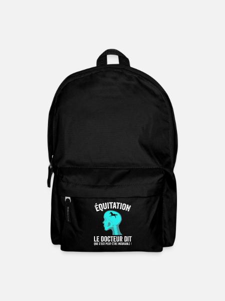 Equitation Cheval Humour Sport Passion Cadeau - Sac à dos - noir
