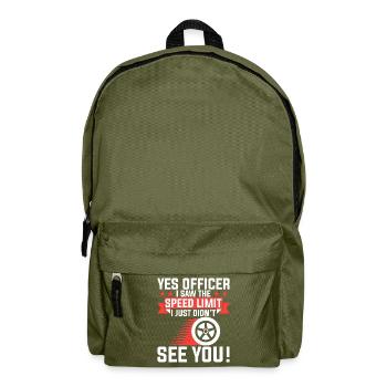 Yes I saw the speed limit - Backpack - olive green - Front