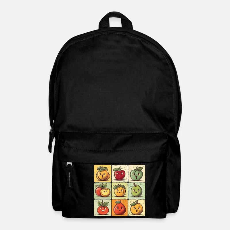 Funny Comic Fruits, Cartoon Fruit - Sac à dos - noir