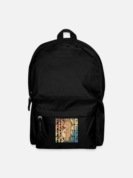 Bär geht Angeln Wald Tier - Rucksack - Schwarz