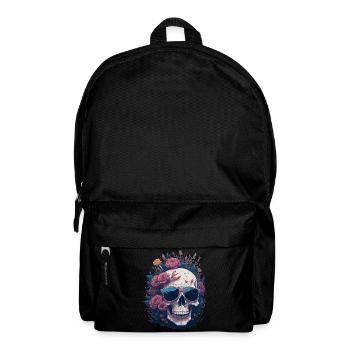 Flower Skull - Rucksack - Schwarz - Vorne