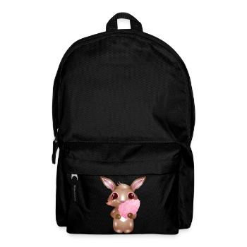 cute bunny with pink cotton candy - Backpack - black - Front