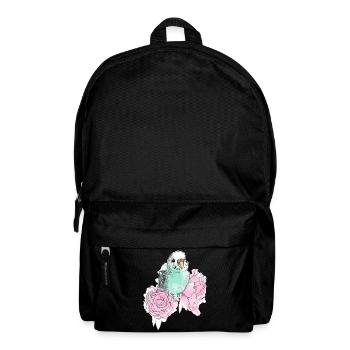 Budgerigars et pivoines - Sac à dos - noir - Devant