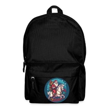 Weihnachtsmann auf Pferd Winter Sunset - Rucksack - Schwarz - Vorne
