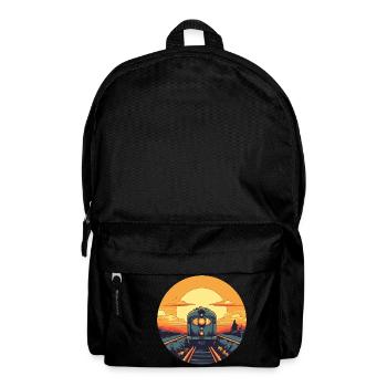 Vintage Eisenbahn E-Lok im Sonnenuntergang - Rucksack - Schwarz - Vorne