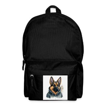 Berger allemand à capuche - Sac à dos - noir - Devant