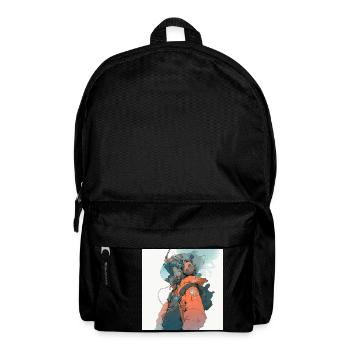 Stellar Odyssey: Anime Girl Astronaut in Vibrant - Backpack - black - Front